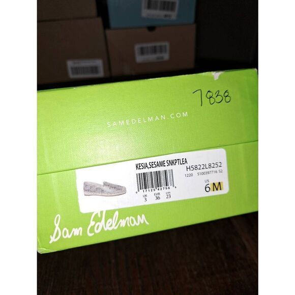 New 6M Sam Edelman Kesia Slip On Leather Loafer Snakeskin Comfort Casual Shoes - Picture 8 of 8